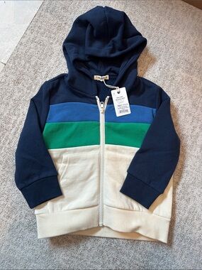 Marine Layer Mini Colorblock Zip Hoodie - Navy, Blue, Green, Cream